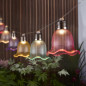 Ghirlanda solara LED, 10 becuri, abajur floare, 3000K, 20 lm, IP44, lungime totala 380 cm