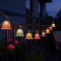 Ghirlanda solara LED, 10 becuri, abajur floare, 3000K, 20 lm, IP44, lungime totala 380 cm
