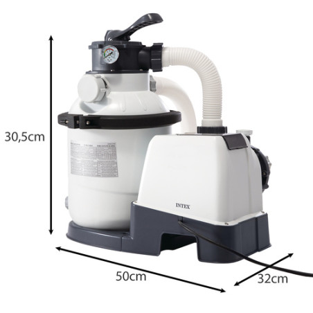 Pompa de nisip pentru piscine, capacitate 5700 l/h, cronometru incroporat, manometru, tehnologie de hidroaerare, 240V