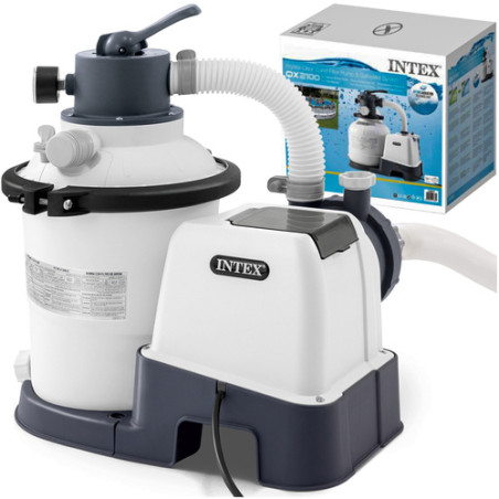 Pompa de nisip pentru piscine, 3500l/h, tehnologie de hidroaerare, cronometru, maner cu 5 pozitii, debit pompa 3.5 m3/h, 240V