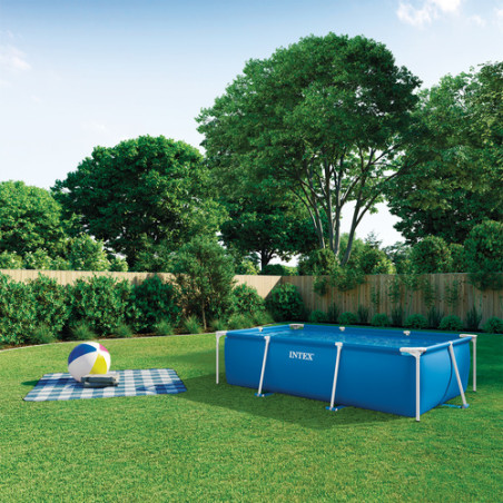 Piscina dreptunghiulara 300x200x75 cm, Intex Frame, capacitate 3.834 litri, cadru metalic, PVC 3 straturi