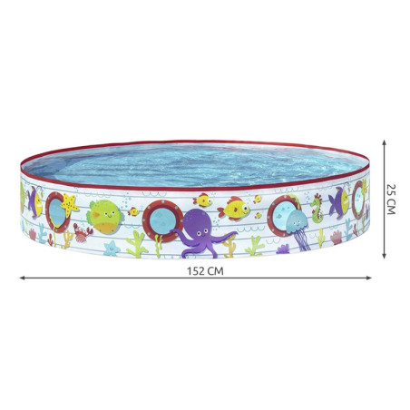 Piscina gonflabila pentru copii, 152x25 cm, 435 litri, rezistenta UV, vinil, PVC, multicolora