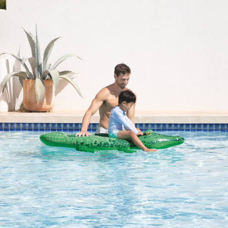 Saltea gonflabila copii, forma Crocodil, maner ergonomic sustinere, PVC rezistent, 168x86 cm