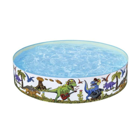 Piscina gonflabila pentru copii, 947 litri, imprimeu dinozauri, plasture impermeabil, 183 x 38 cm, PVC si vinil
