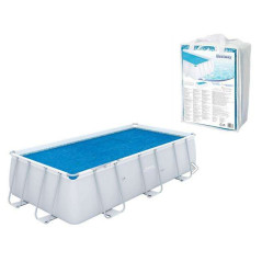 Prelata solara pentru piscine de 404/412 x 201 cm, cauciuc sintetic, 380x180 cm, albastra
