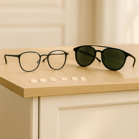 Kit reparare ochelari, tampoane nazale, suruburi, surubelnita 3 in 1, 126 piese, trusa compartimentata