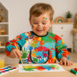 Sort de pictura, impermeabil, pentru copii 1-3 ani, maneca cu manseta elastica, imprimeu colorat, 51 x 40 cm Sort de pictura, impermeabil, pentru copii 1-3 ani, maneca cu manseta elastica, imprimeu colorat, 51 x 40 cm