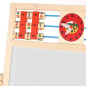 Tabla magnetica cu 2 fete, socotitoare, suport si accesorii, 32 x 41 x 67 cm, cadru din lemn