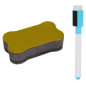 Tabla magnetica cu 2 fete, socotitoare, suport si accesorii, 32 x 41 x 67 cm, cadru din lemn