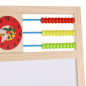 Tabla magnetica cu 2 fete, socotitoare, suport si accesorii, 32 x 41 x 67 cm, cadru din lemn
