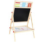 Tabla magnetica cu 2 fete, socotitoare, suport si accesorii, 32 x 41 x 67 cm, cadru din lemn