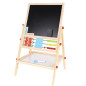 Tabla magnetica cu 2 fete, socotitoare, suport si accesorii, 32 x 41 x 67 cm, cadru din lemn