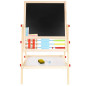 Tabla magnetica cu 2 fete, socotitoare, suport si accesorii, 32 x 41 x 67 cm, cadru din lemn