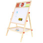 Tabla magnetica cu 2 fete, socotitoare, suport si accesorii, 32 x 41 x 67 cm, cadru din lemn