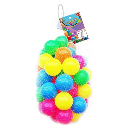 Set 50 de bile colorate pentru piscina sau spatii de joaca, diametru 5.5 cm