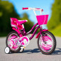 Bicicleta 12 inch, roti ajutatoare, cos fata, scaun papusi, cadru otel 7 inch, mov/alb, , Visitor Little Heart Bicicleta 12 inch, roti ajutatoare, cos fata, scaun papusi, cadru otel 7 inch, mov/alb, , Visitor Little Heart