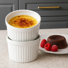 Set 6 vase ramekin, boluri termorezistente, ceramica, 200 ml, 9x4.6 cm
