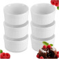Set 6 vase ramekin, boluri termorezistente, ceramica, 200 ml, 9x4.6 cm