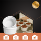 Set 6 vase ramekin, boluri termorezistente, ceramica, 200 ml, 9x4.6 cm