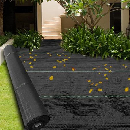 Folie agrotextil, antiburuieni, filtru UV, 1.1x50 metri, 100 g/mp, polipropilena