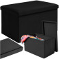 Taburet cu spatiu depozitare, capacitate 54 litri, catifea neagra, 60x30x30 cm Taburet cu spatiu depozitare, capacitate 54 litri, catifea neagra, 60x30x30 cm
