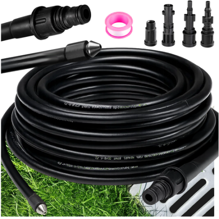 Furtun de curatare cu presiune, canalizare, tevi, pavaje, 20 metri lungime, 138 bar