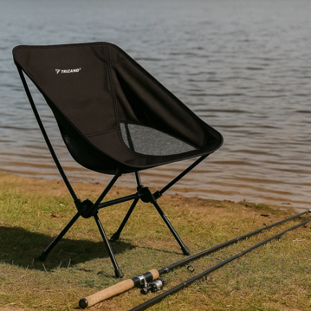 Scaun pliabil de camping, forma ergonomica, maxim 120 kg, husa transport, 30x36x62 cm
