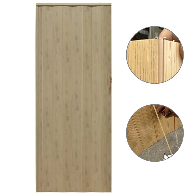 Usa de interior plianta tip acordeon, 203x100cm, stejar mat deschis, 6mm, RESIGILAT