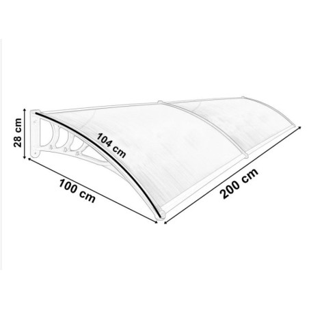 Copertina fixa policarbonata, protectie UV, 100 x 200 cm, maro