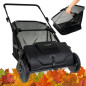 Colector manual de frunze si iarba, reglabil pe inaltime, capacitate sac 100 l, 2 roti, 90x136x67 cm