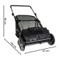 Colector manual de frunze si iarba, reglabil pe inaltime, capacitate sac 100 l, 2 roti, 90x136x67 cm