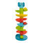 Pista cu bile pentru bebelusi, tobogan spiralat multicolor, inaltime 48 cm, 6 bile