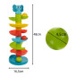 Pista cu bile pentru bebelusi, tobogan spiralat multicolor, inaltime 48 cm, 6 bile
