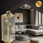Set 3 felinare din sticla, pentru lumanari si decoratiuni, diferite dimensiuni, cadru auriu Set 3 felinare din sticla, pentru lumanari si decoratiuni, diferite dimensiuni, cadru auriu