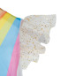 Costum unicorn 3 piese, pentru fete, 130-140 cm, rochita, bentita cu corn, aripi, multicolor