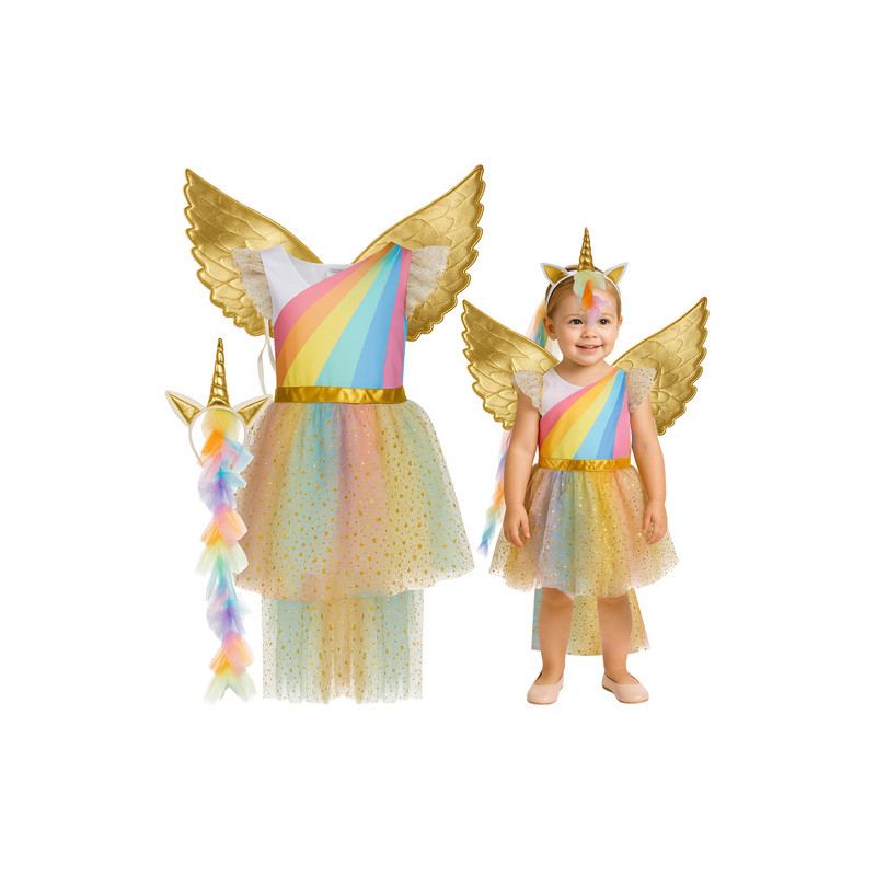 Costum unicorn, 3 piese pentru fetite 4-6 ani, 110-116 cm, multicolor