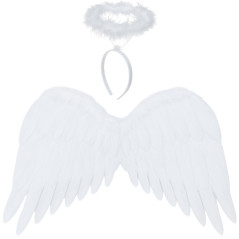 Costum inger, 2 aripi 45x32 cm, cordeluta aura, pene albe
