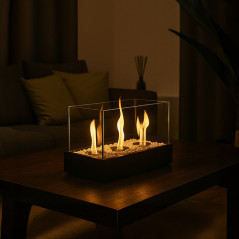 Semineu decorativ cu biocombustibil, 60 minute ardere, fara fum, 45x30x21 cm