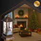 Felinar decorativ LED, 2W, decor Craciun, lumina alb cald, 12.5x5.3x5.3 cm