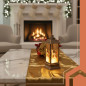 Felinar decorativ LED, 2W, decor Craciun, lumina alb cald, 12.5x5.3x5.3 cm