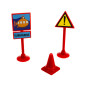 Puzzle educational tip pista, 3 vehicule cu baterii, indicatoare rutiere, autocolante