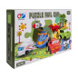 Puzzle educational tip pista, 3 vehicule cu baterii, indicatoare rutiere, autocolante