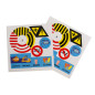 Puzzle educational tip pista, 3 vehicule cu baterii, indicatoare rutiere, autocolante