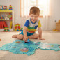 Puzzle educational tip pista, 3 vehicule cu baterii, indicatoare rutiere, autocolante