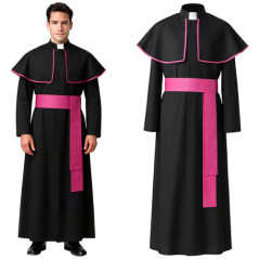 Costum episcop, marime XL/XXL, pentru Halloween, talie 52-56 cm, lungime totala 147 cm