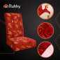 Set 6 huse scaun, model universal, tematica de Craciun, 50x40x40 cm, rosii