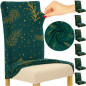 Set 6 huse pentru scaun, model de Craciun, material elastic verde, 65x35x40 cm Set 6 huse pentru scaun, model de Craciun, material elastic verde, 65x35x40 cm