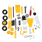 Set de constructie vehicule, 100 blocuri 3D, unelte si accesorii incluse, multicolor Set de constructie vehicule, 100 blocuri 3D, unelte si accesorii incluse, multicolor