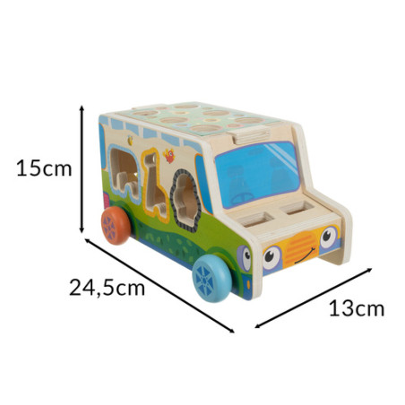 Jucarie educativa Montessori, sortator din lemn, prinderea viermelui, figurine cu magneti, multicolor