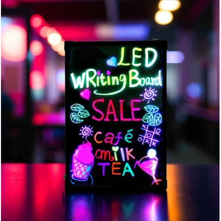 Panou LED publicitar, 40x60 cm, rescriptibil, reclame luminoase efect neon